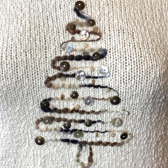 Christopher & Banks Crew Neck Sweater Christmas Tree Sz S #329H - Picture 8 of 11